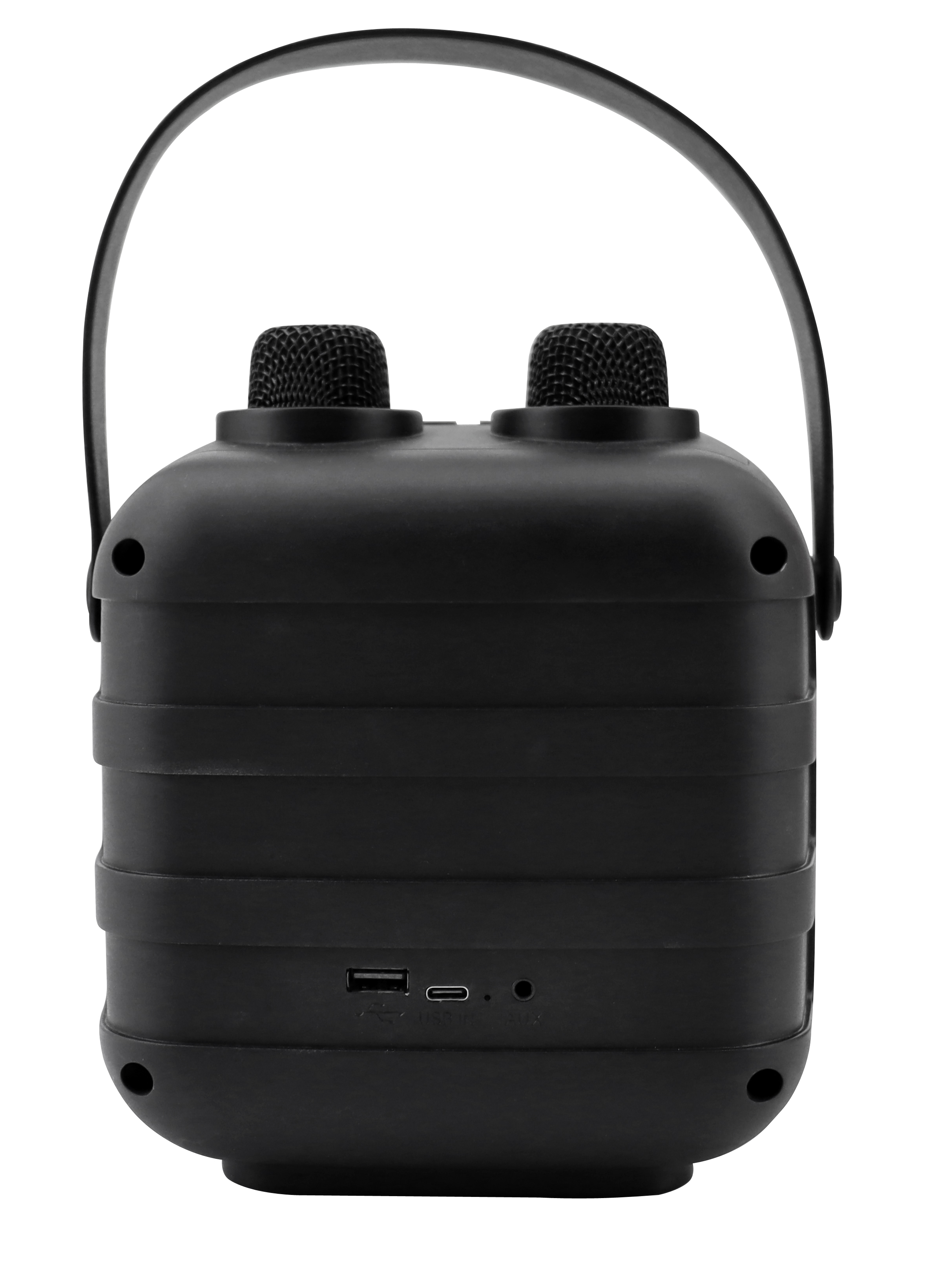 Portable Bluetooth® karaoke system with 2 Bluetooth® microphones & voice changer