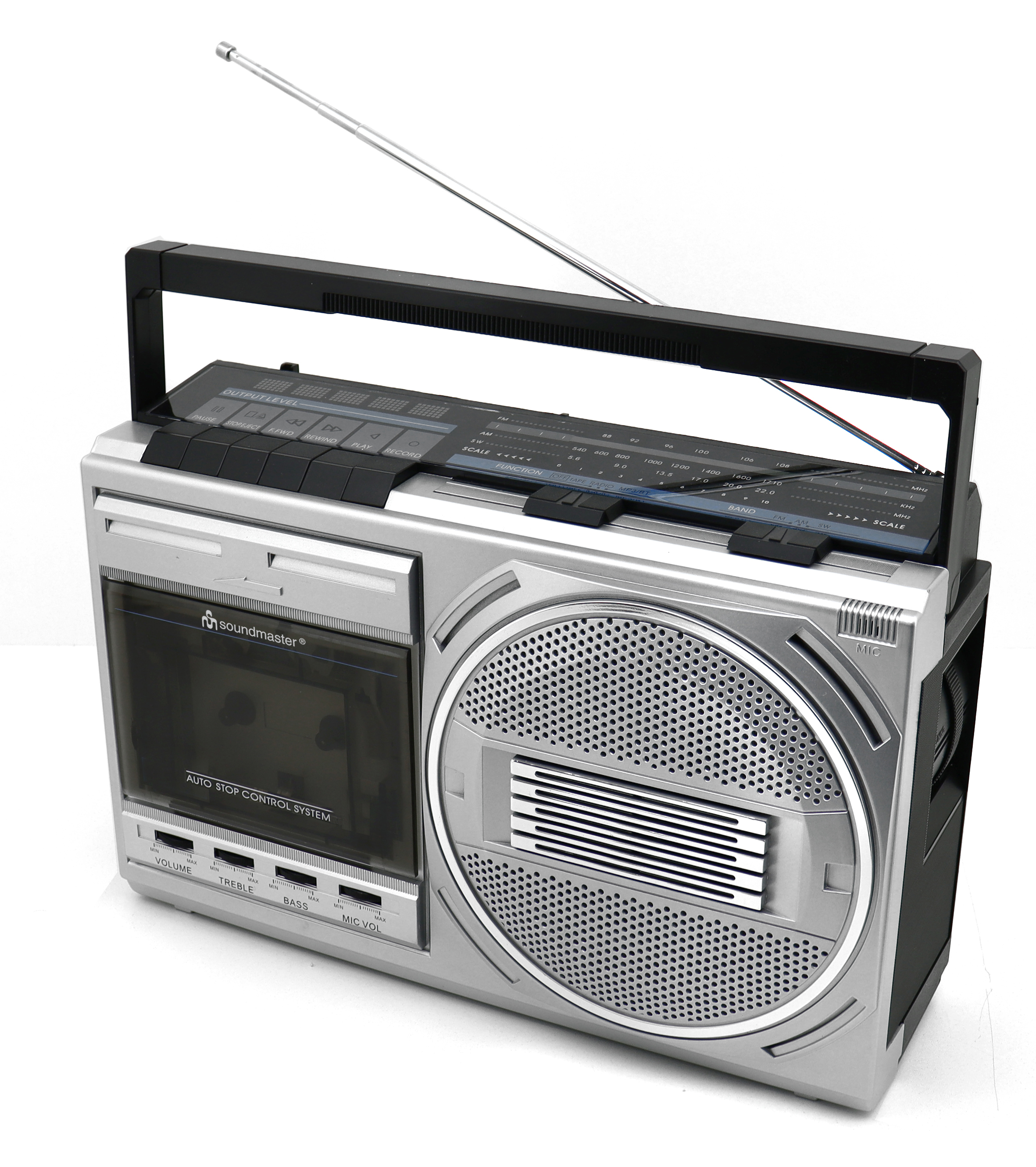 Retro radio cassette recorder with USB playback