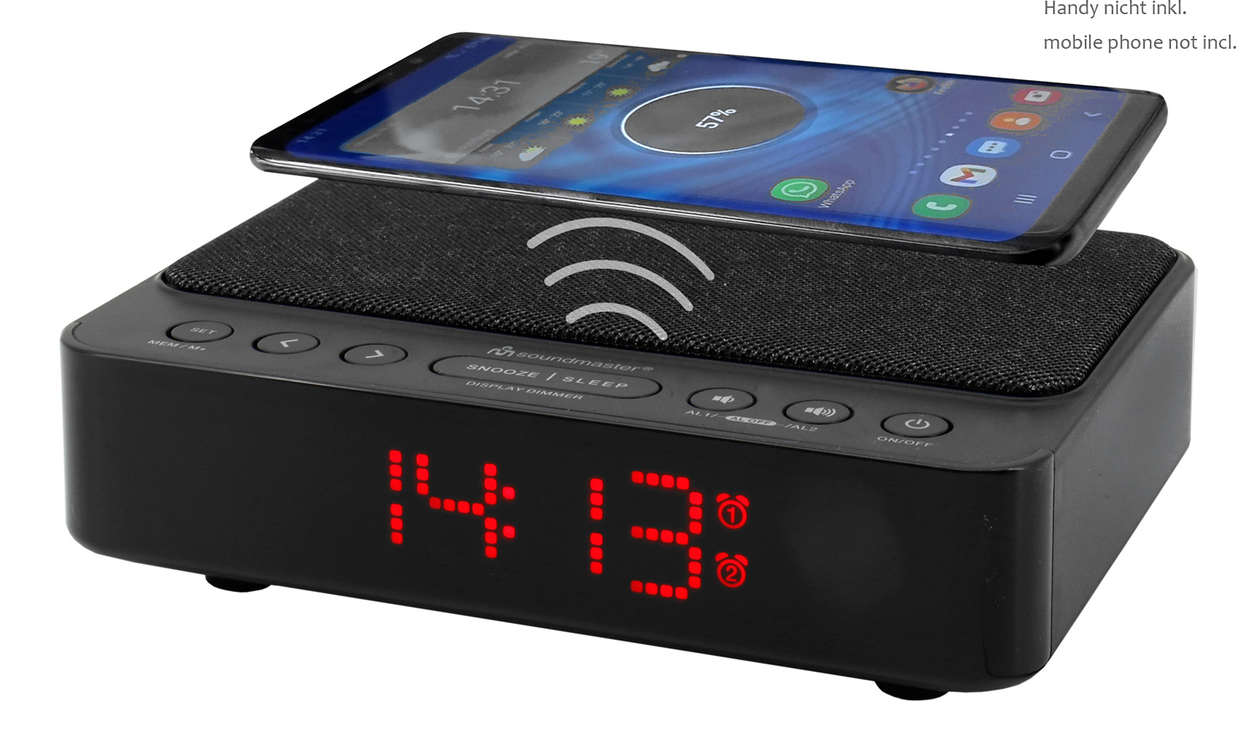 UKW-PLL Uhrenradio mit kabelloser Ladefunktion