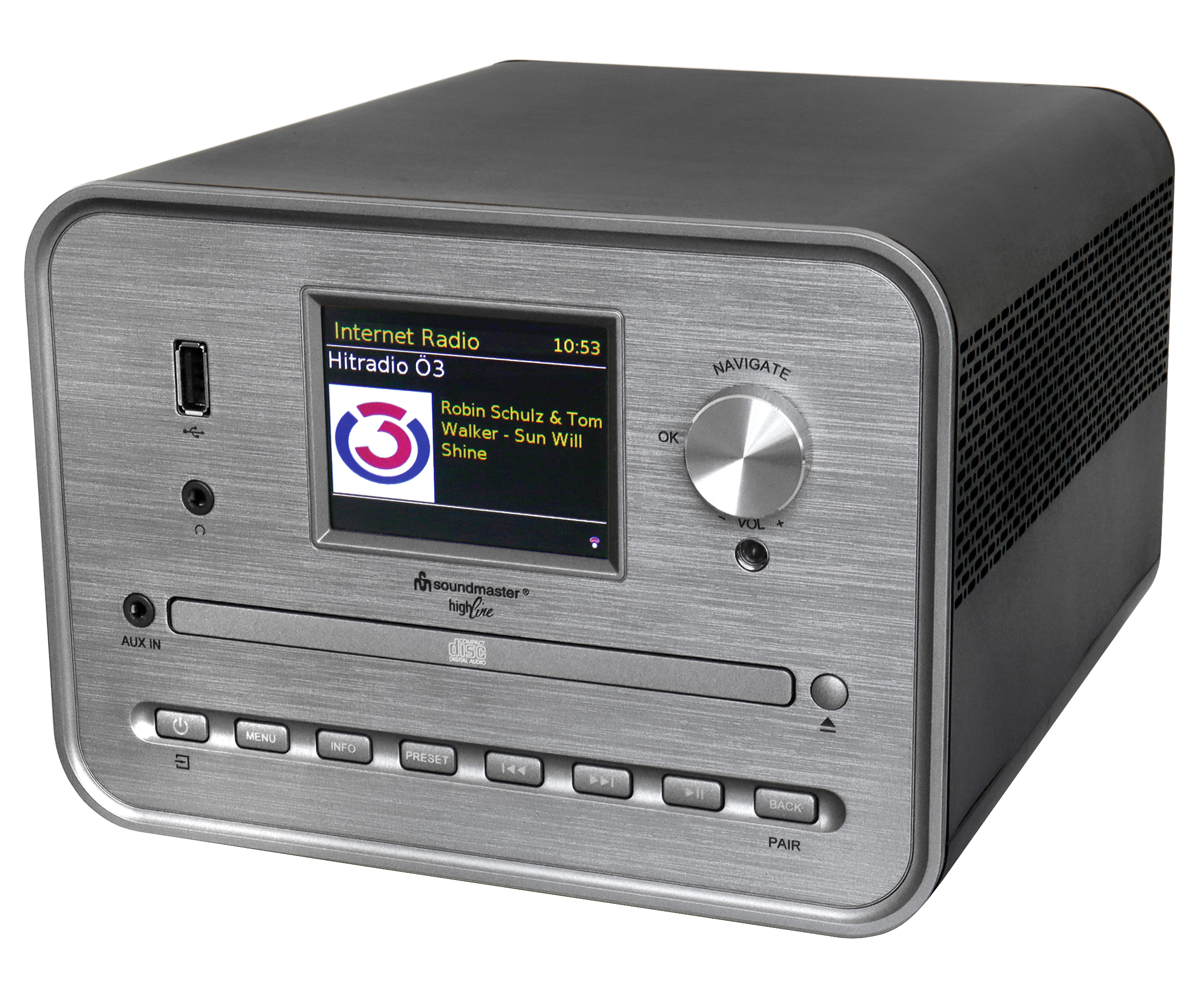 Stereo Musikcenter mit WLAN-Internet/DAB+/UKW-Radio, CD/MP3, USB, Bluetooth®, APP-Steuerung