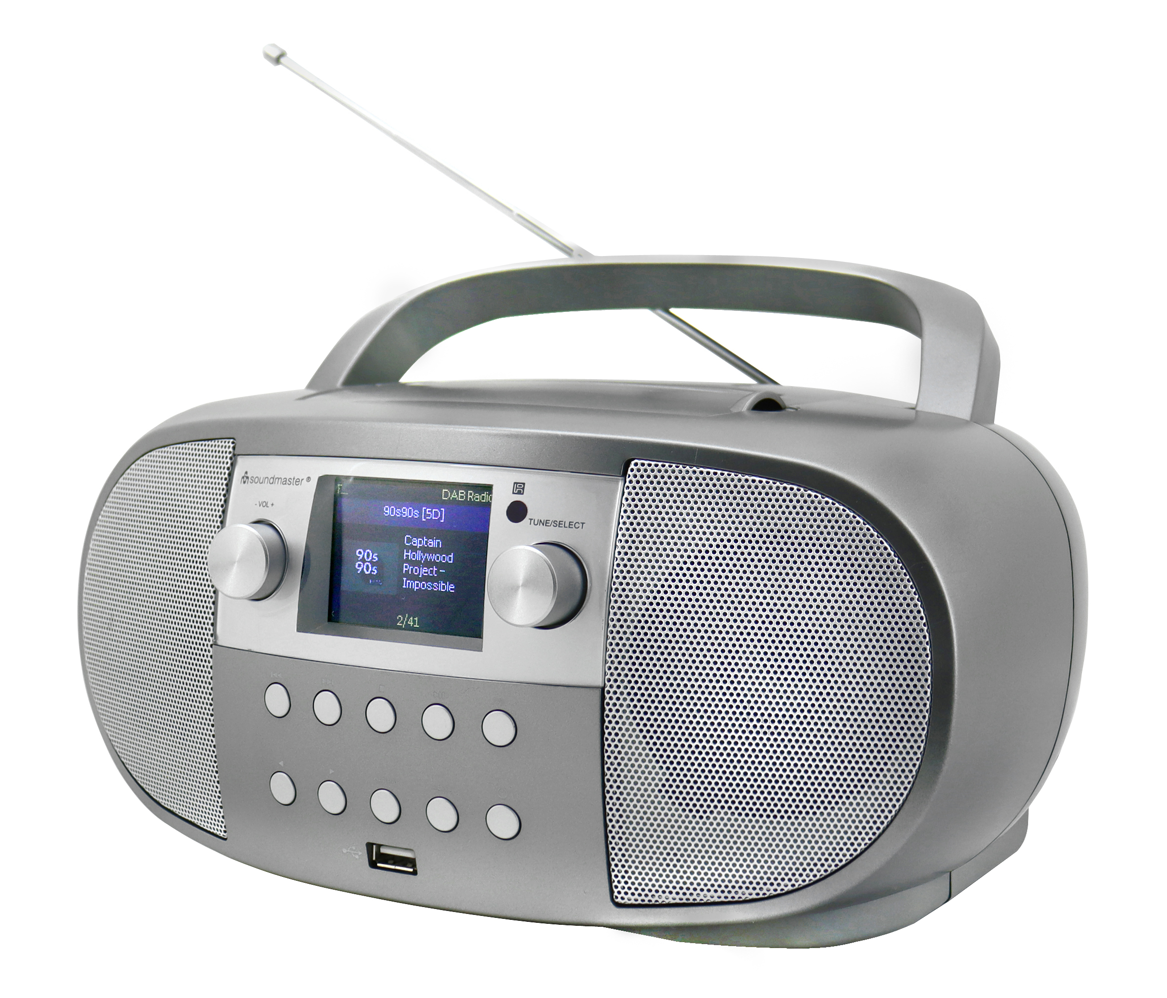 CD/MP3 Boombox mit WLAN-Internet/DAB+/UKW-Radio, USB, Bluetooth