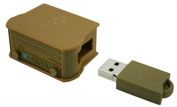 8 GB USB-Speicher in Form eines soundmaster® Nostalgiemodells