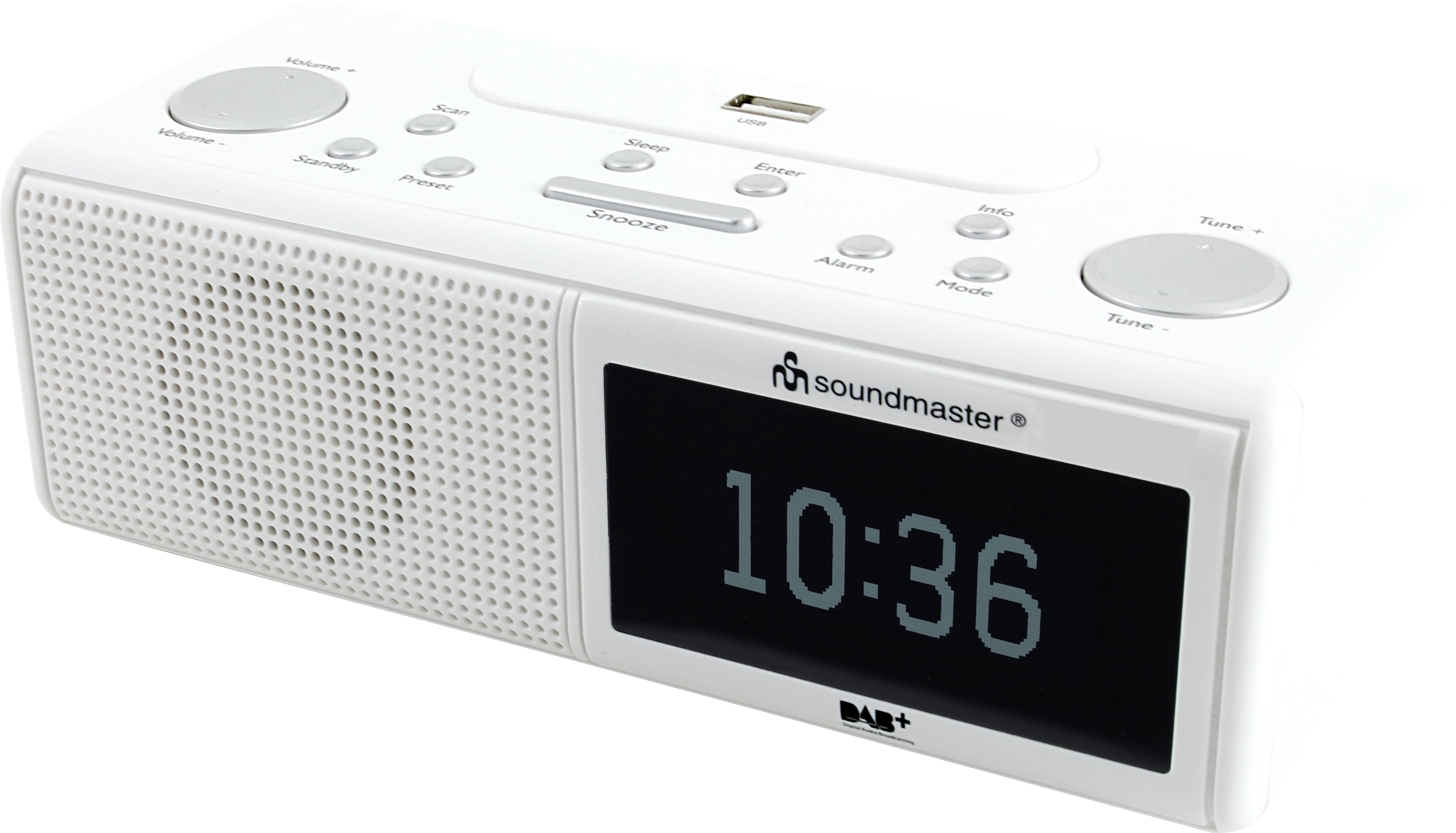 Soundmaster UR210AN DAB und UKW Uhrenradio mit USB Ladebuchse 